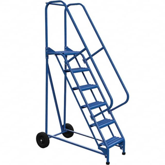 Vestil LAD-RAF-6-G 6-Step Steel Step Ladder: Type IA, 90" High