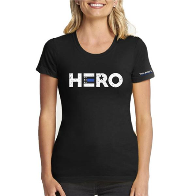 Thin Blue Line HERO-TBL-WOM-SHIRT-BLK-2XL Women's T-Shirt - Hero, Thin Blue Line