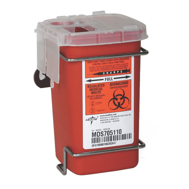 MEDLINE MDS705203  Multipurpose Biohazard Sharps Containers, 12 Quarts, 24in x 20in x 29 7/16in, Red, Case Of 12