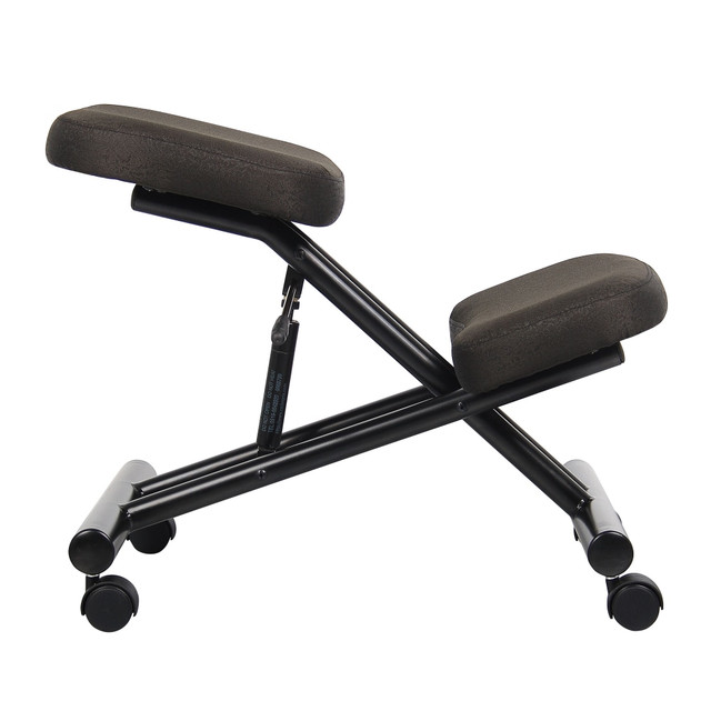 NORSTAR OFFICE PRODUCTS INC. B248 Boss Office Products Ergonomic Kneeling Stool, 25inH x 19 1/2inW x 26inD, Black