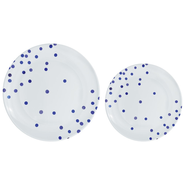 AMSCAN 430587.105  Round Hot-Stamped Plastic Plates, Bright Blue, Pack Of 20 Plates