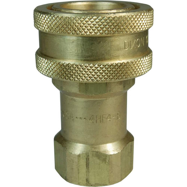 Dixon Valve & Coupling 6HF6-B Hydraulic Hose Fittings & Couplings; Type: H-Series ISO-B Poppet Valve Female Threaded Coupler ; Fitting Type: Coupler ; Hose Inside Diameter (Decimal Inch): 0.7500 ; Hose Size: 3/4 ; Material: Brass ; Thread Type: NPTF