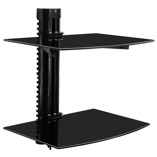 TRANSFORM PARTNERS LLC MI-892 Mount-It! MI-892 2-Tier Wall Mounted Floating Shelf, 15-13/16inH x 14-1/4inW x 9-13/16inD, Black TRANSFORM PARTNERS LLC MI-892 Mount-It! MI-892 2-Tier Wall Mounted Floating Shelf, 15-13/16inH x 14-1/4inW x 9-13/16inD, Black