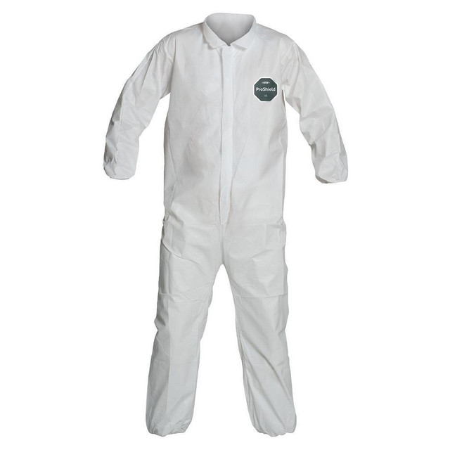 Dupont NB125SWHSM00250 Disposable Coveralls: Size Small, 1.5 oz, SMS, Zipper Closure