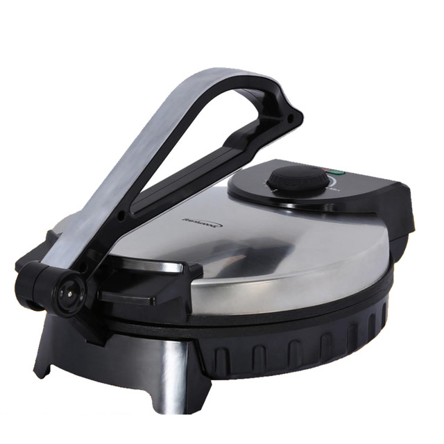 BRENTWOOD APPLIANCES, INC. 995102821M Brentwood Roti/Flatbread/Tortilla Maker, 6inH x 13inW x 14inD, Silver BRENTWOOD APPLIANCES, INC. 995102821M Brentwood Roti/Flatbread/Tortilla Maker, 6inH x 13inW x 14inD, Silver