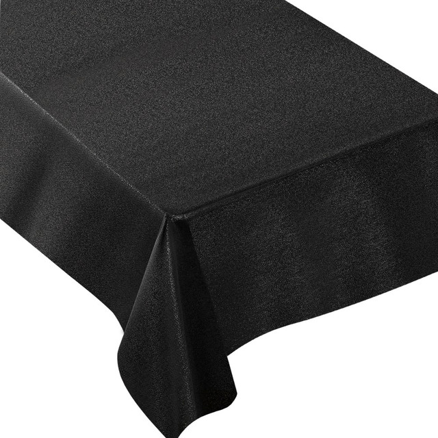 AMSCAN CO INC 570527.10 Amscan Metallic Fabric Table Cover, 60in x 84in, Black