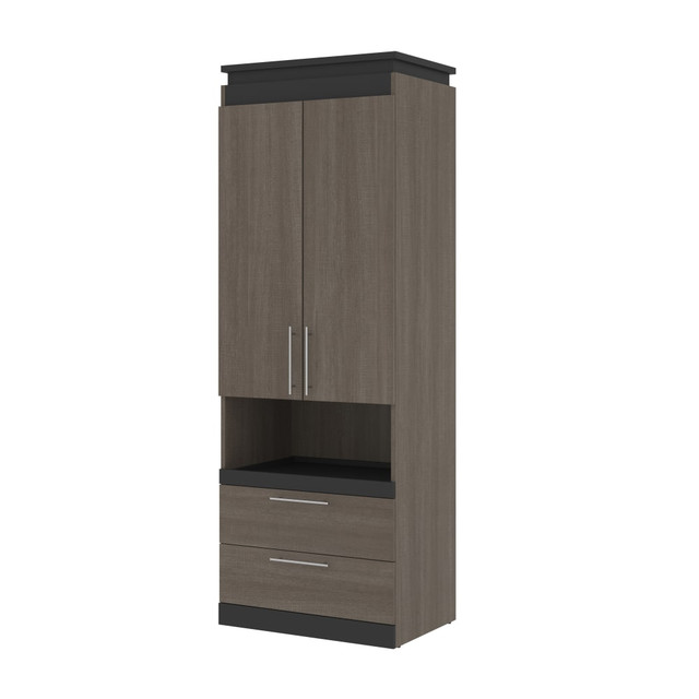 BESTAR INC. 116164-000047 Bestar Orion 30inW Storage Cabinet With Pull-Out Shelf, Bark Gray/Graphite