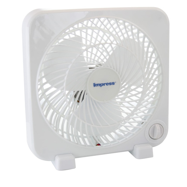 CRYSTAL PROMOTIONS Impress 99594539M  Box Fan, 6inH x 10inW x 9inD, White