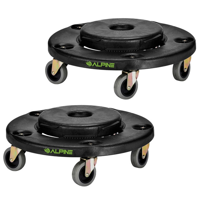 ADIR CORP. ALP471-32-DOLLY-2PK Alpine Large Round Trash Can Dollies, 6-1/8inH x 17-15/16inW x 17-15/16inD, Black, Pack Of 2 Dollies ADIR CORP. ALP471-32-DOLLY-2PK Alpine Large Round Trash Can Dollies, 6-1/8inH x 17-15/16inW x 17-15/16inD, Black, Pack Of 2 Dollies