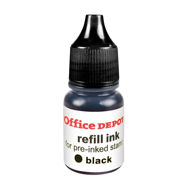 OFFICE DEPOT 032521  Brand Pre-Ink Refill Ink, Black, Pack Of 2 Refills