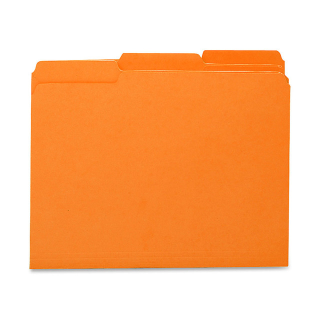 SMEAD MFG CO 10259 Smead 1/3-Cut Interior Folders, Letter Size, Orange, Box Of 100
