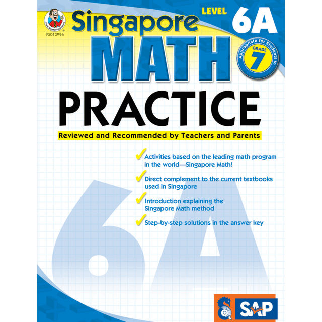 CARSON-DELLOSA PUBLISHING LLC 0768239966 Common Core Math Practice Workbook, Math Level 6A, Grade 7