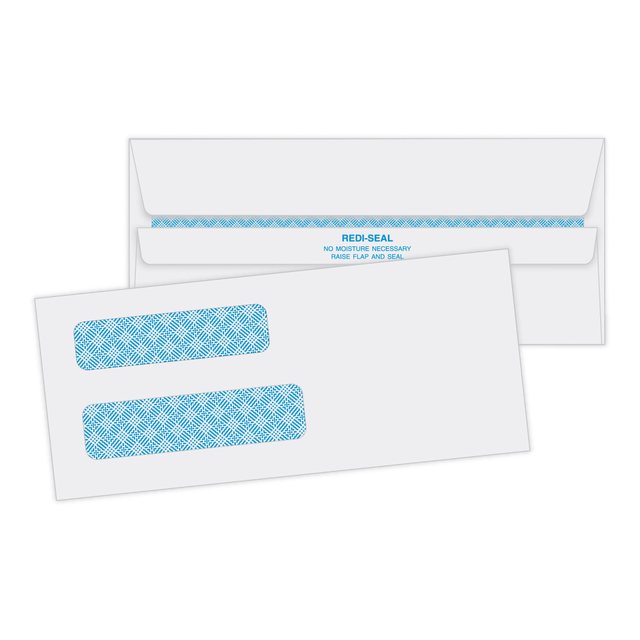 QUALITY PARK PRODUCTS 24539 Quality Park #8 5/8 Redi-Seal Double-Window Security Envelopes, Left Windows (Top/Bottom), Self-Seal, White, Box Of 500