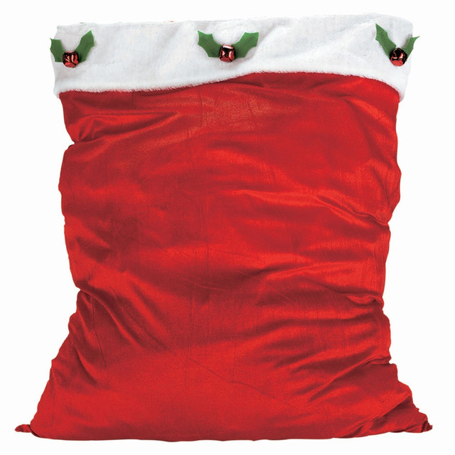 AMSCAN CO INC 393233 Amscan 393233 Christmas Santa Bag, 36in x 30in, Red