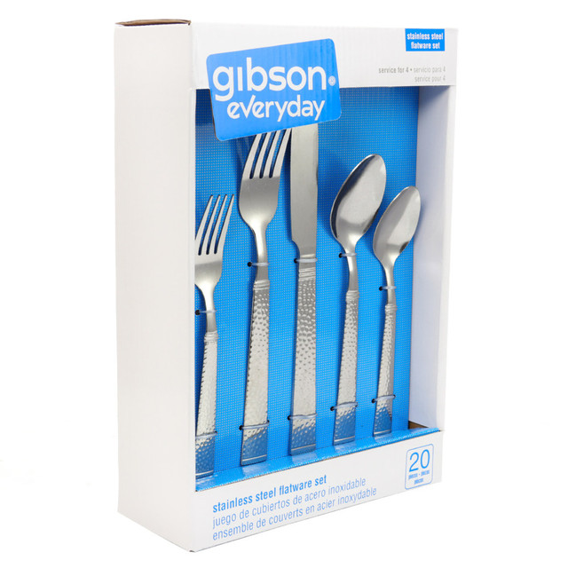 GIBSON OVERSEAS INC. 995100588M Gibson Home Prato 20-Piece Flatware Set, Silver