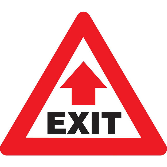 AccuformNMC PSR808 Adhesive Backed Floor Signs; Message Type: Traffic Control ; Message/Graphic: Message & Graphic ; Message or Graphic: Message & Graphic ; Legend: EXIT ; Material: Vinyl ; Legend Color: Black