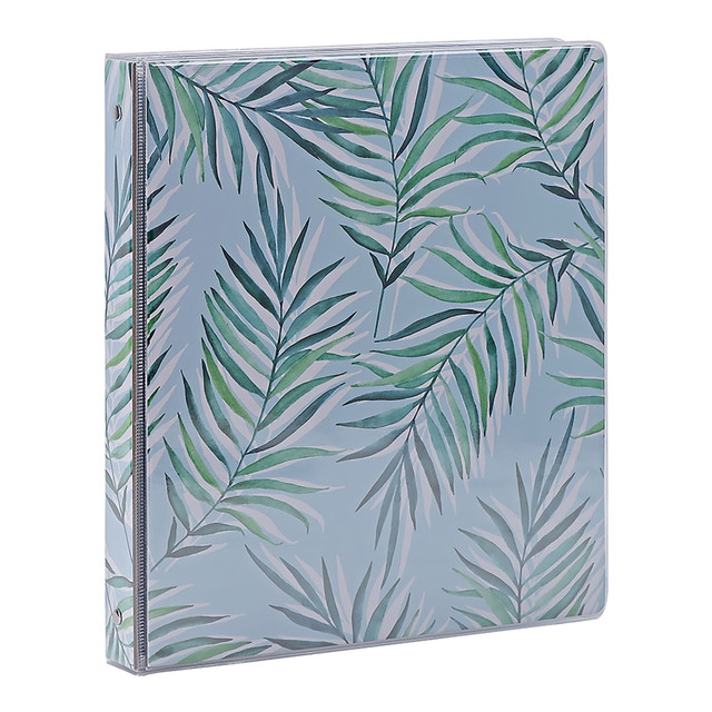 OFFICE DEPOT N20222428 Brand Fashion 3-Ring Binder, 1in Round Rings, Sky Blue Palms OFFICE DEPOT N20222428 Brand Fashion 3-Ring Binder, 1in Round Rings, Sky Blue Palms