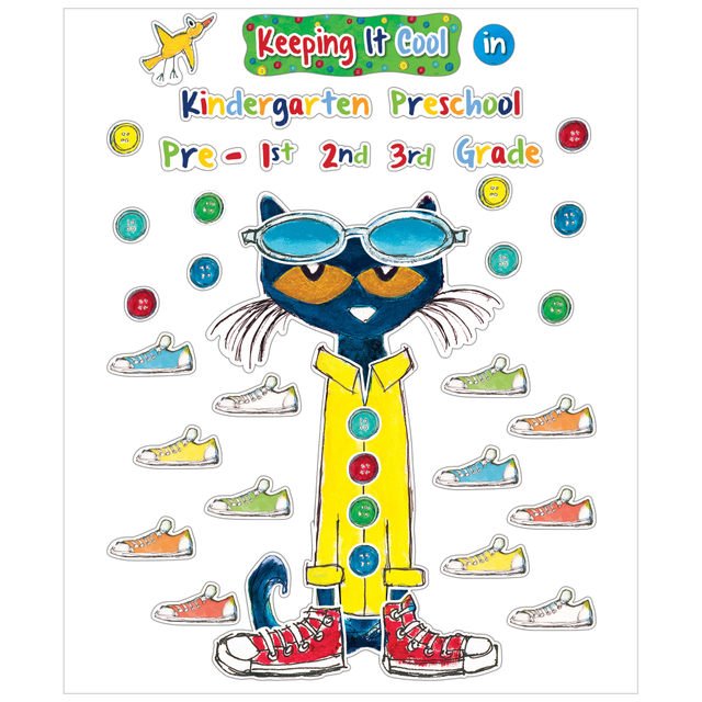 ARTHUR SCHUMAN INC. EP-63922 Edupress Pete The Cat Keeping It Cool In Bulletin Board Set, Set Of 65 Pieces