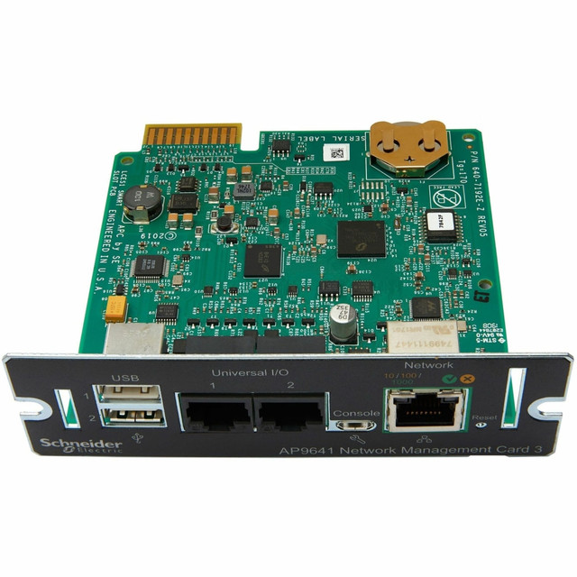 AMERICAN POWER CONVERSION CORP AP9641 APC Network Management Card 3 with PowerChute Network Shutdown & Environmental Monitoring - Remote management adapter - 1GbE - 1000Base-T - for P/N: SMTL2200RM2UC, SMTL3000RM2UC, SMTL3000RM2UCNC, SRTL10KRM4UT, SR