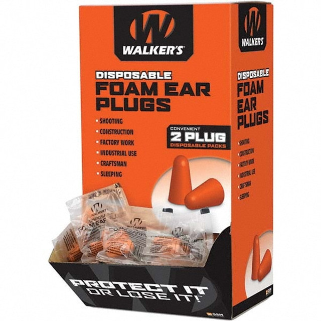 Walkers FOAMPLUG200BX Earplug: 32dB, Polyvinylchloride, Bell, Roll Down, Uncorded