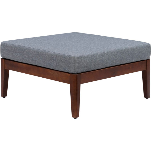 LINON HOME DECOR PRODUCTS, INC OFDP2249 Linon Briardale Outdoor Ottoman, Walnut/Gray