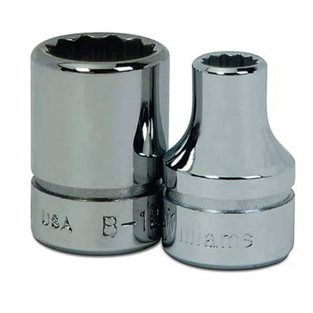 Williams BM-1222 Hand Sockets; Socket Type: Standard ; Drive Size: 3/8 ; Drive Style: Square ; Number Of Points: 12 ; Overall Length (Inch): 1-9/32in ; Overall Length (Decimal Inch): 1.281