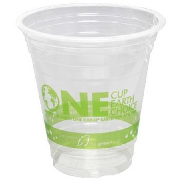 LOLLICUP USA, INC. Karat Earth KE-KC12G  PLA Plastic Cups, 12 Oz, Clear, Pack Of 1,000 Cups