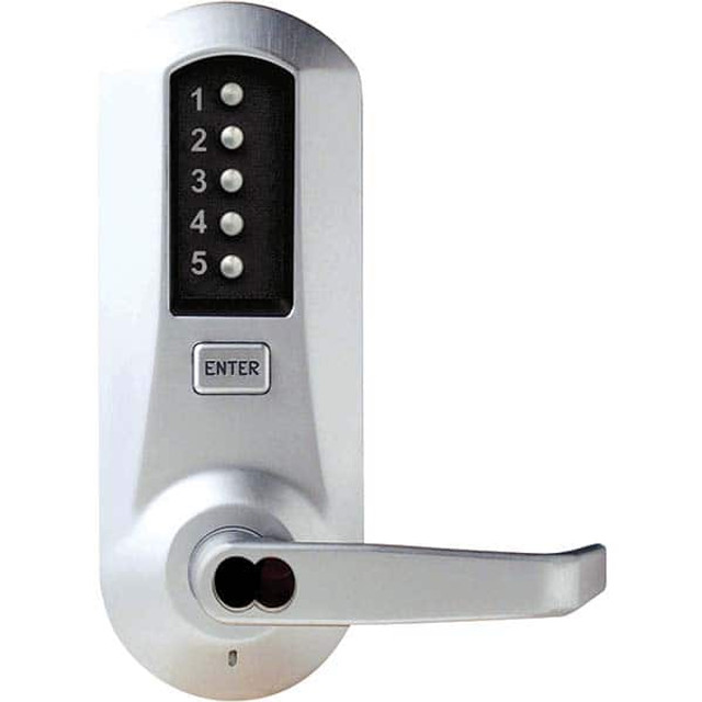 Simplex 5066MWL-26D-41 Lever Locksets; Type: Push-button Lock; Door Thickness: 1-3/4; Back Set: 2-3/4; For Use With: Commercial Doors; Finish/Coating: Satin Chrome; Material: Steel; Material: Steel; Door Thickness: 1-3/4; Lockset Grade: Grade 1; Cyli