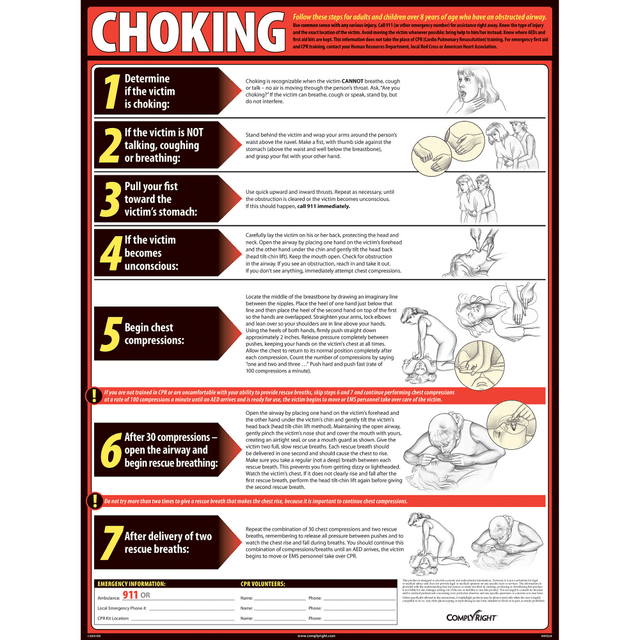 TAX FORMS PRINTING, INC. WR0336 ComplyRight Choking Poster, 18in x 24in TAX FORMS PRINTING, INC. WR0336 ComplyRight Choking Poster, 18in x 24in