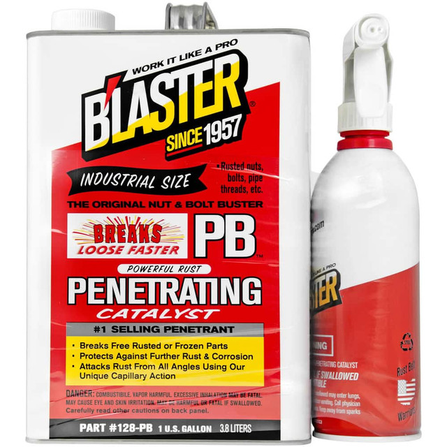 Blaster Chemical 128-PB-W/SPRYR Multipurpose Lubricants & Penetrants; Food Grade: No ; Lubricant Base: Petroleum Distillates ; Voc Compliant: Yes ; Composition: Distillates (Petroleum); Naphthalene; Naphtha (Petroleum); Ethoxylated; Dinonyl- ; Contai