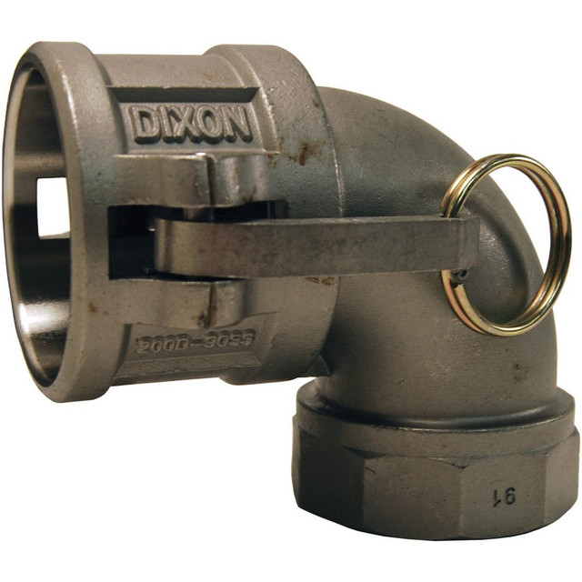 Dixon Valve & Coupling 200D-90SS Suction & Discharge Hose Couplings; Type: Type D Elbow ; Coupling Type: Cam & Groove ; Coupling Descriptor: Coupler x 900 FNPT ; Material: Stainless Steel ; Coupler Size (Fractional Inch): 2 ; Thread Size: 2