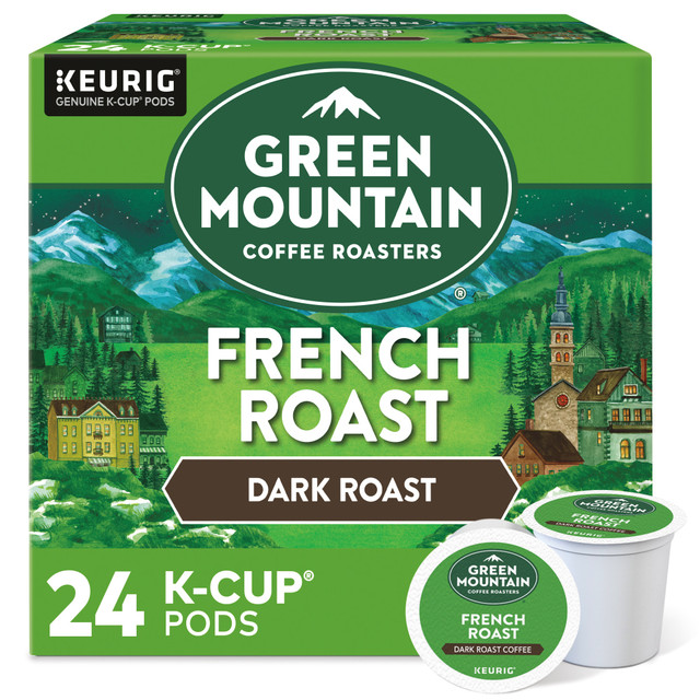 GREEN MOUNTAIN COFFEE ROASTERS, INC. 6694 Green Mountain Coffee Single-Serve Coffee K-Cup Pods, French Roast, Carton Of 24 GREEN MOUNTAIN COFFEE ROASTERS, INC. 6694 Green Mountain Coffee Single-Serve Coffee K-Cup Pods, French Roast, Carton Of 24
