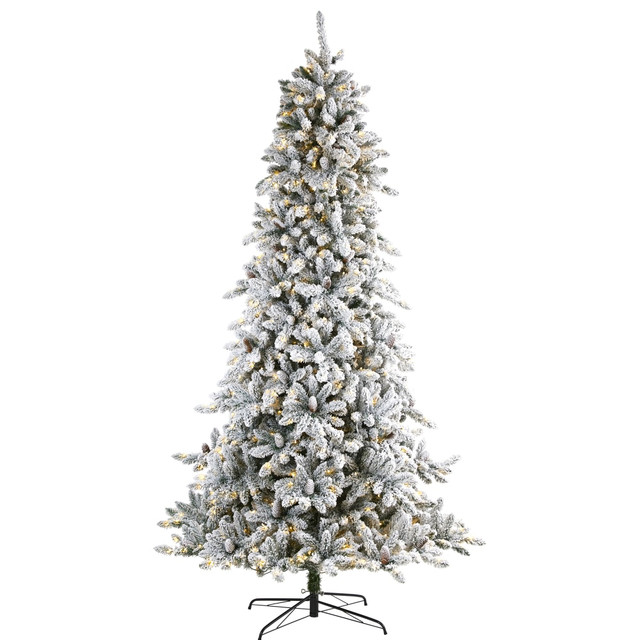 NEARLY NATURAL INC. T1614 Nearly Natural Flocked Livingston Fir Artificial Christmas Tree, 9' NEARLY NATURAL INC. T1614 Nearly Natural Flocked Livingston Fir Artificial Christmas Tree, 9'