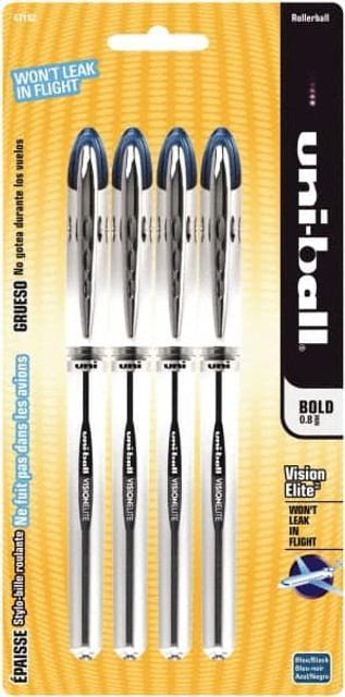 Uni-Ball 67182PP Stick Pen: 0.8 mm Tip, Blue & Black Ink