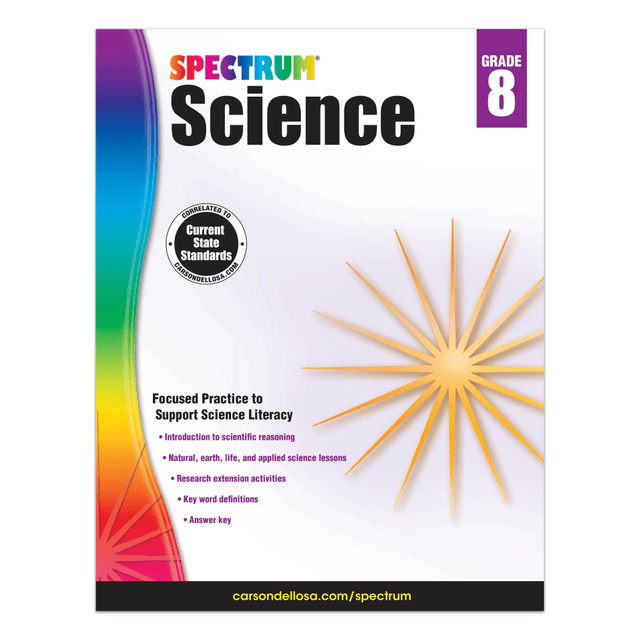 CARSON-DELLOSA PUBLISHING LLC 704622 Carson-Dellosa Spectrum Science Workbook, Grade 8 CARSON-DELLOSA PUBLISHING LLC 704622 Carson-Dellosa Spectrum Science Workbook, Grade 8