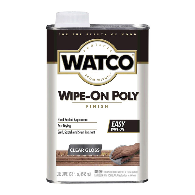 THE FLECTO COMPANY INC. Watco 68041  Wipe-On Polyurethane, 32 Oz, Clear Gloss, Pack Of 6 Cans