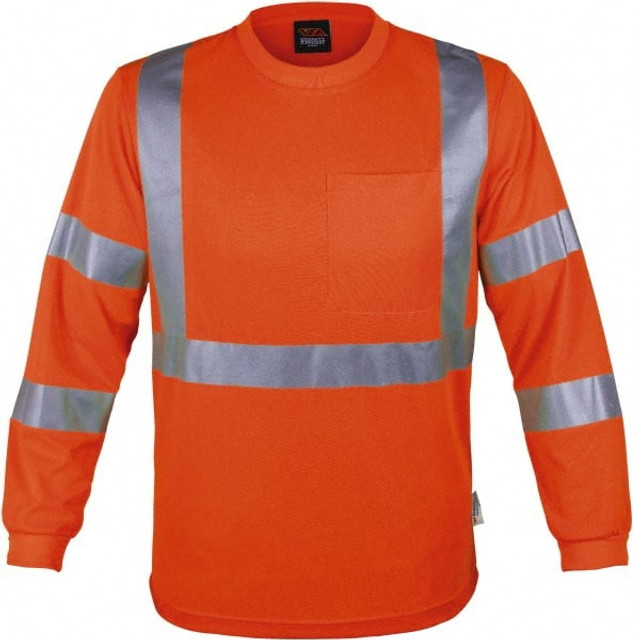 Reflective Apparel Factory 204STORXL Work Shirt: High-Visibility, X-Large, Polyester, High-Visibility Orange, 1 Pocket