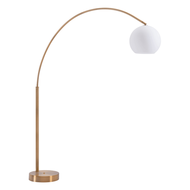 ZUO MODERN 56071  Griffith Floor Lamp, 75 3/16inH, Brushed Brass Shade/Brushed Brass Base