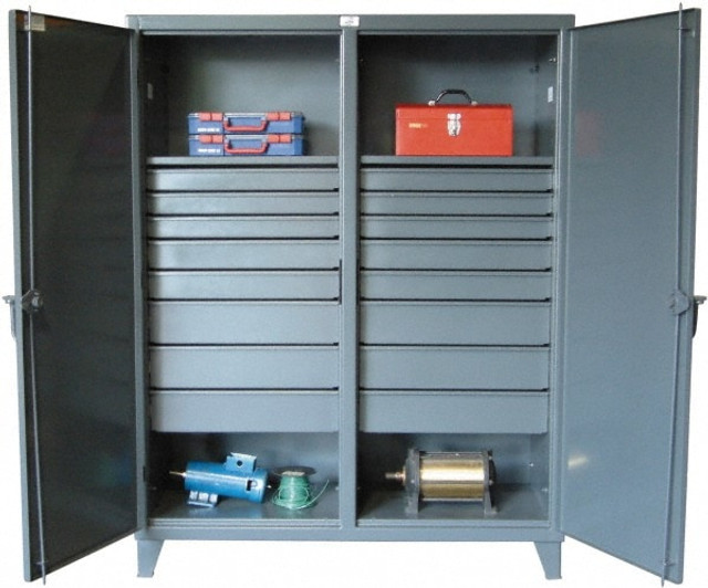 Strong Hold 66-DS-242-16DB Locking Storage Cabinet: 72" Wide, 24" Deep, 78" High