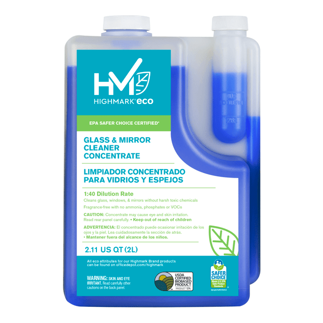 OFFICE DEPOT 601CONEA Highmark ECO Glass And Mirror Cleaner Concentrate, 2 Liters OFFICE DEPOT 601CONEA Highmark ECO Glass And Mirror Cleaner Concentrate, 2 Liters