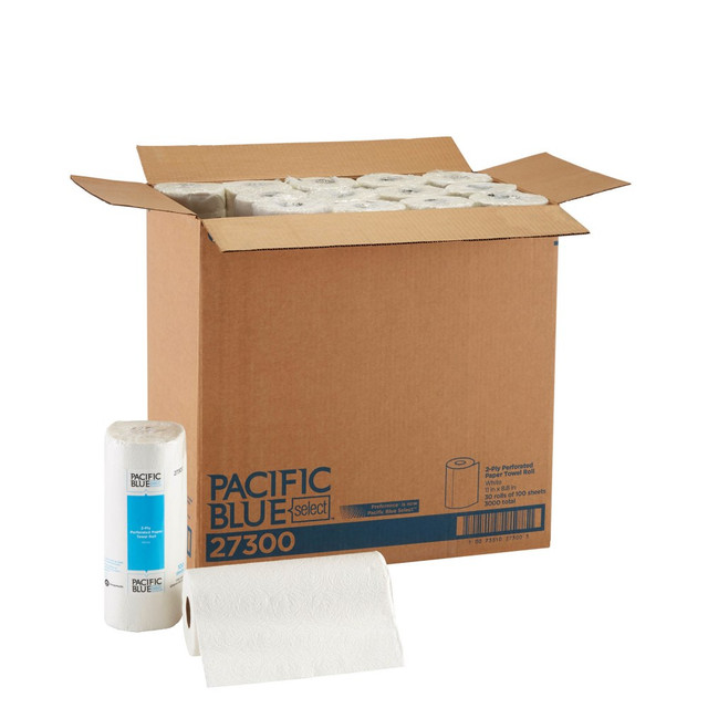 ADVANTUS CORP. 27300CT Pacific Blue Select by GP PRO, 2-Ply, Perforated Paper Towels, White, 30 Rolls Per Case, 100 Sheets Per Roll