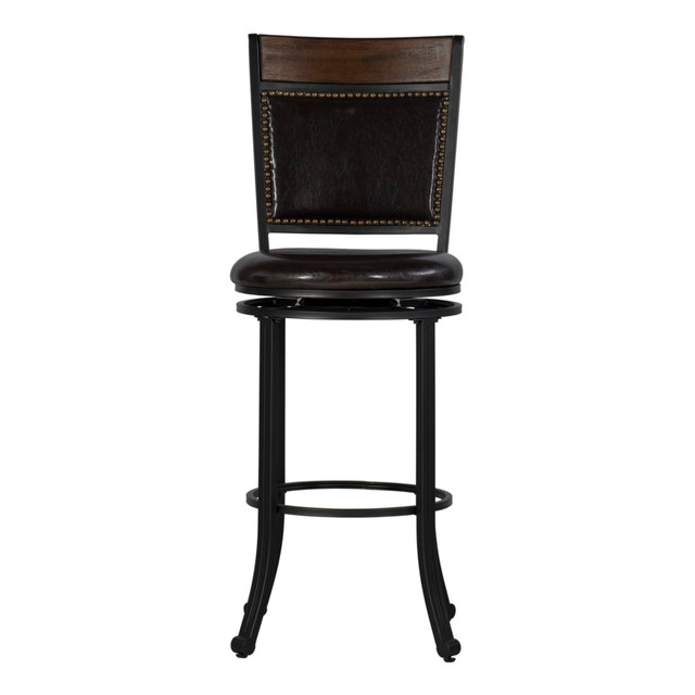 L. POWELL ACQUISITION CORP. Powell ODP2398  Vinessa Swivel Bar Stool, Brown/Rustic Umber