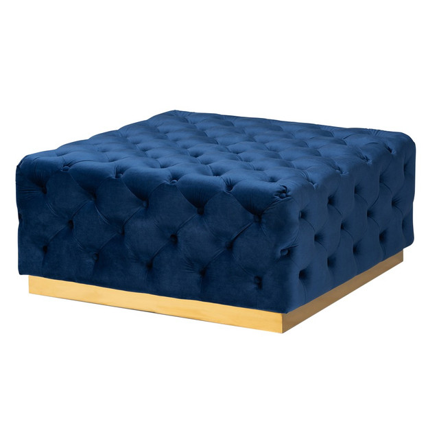 WHOLESALE INTERIORS, INC. Baxton Studio 2721-10570  Verene Cocktail Ottoman, Royal Blue