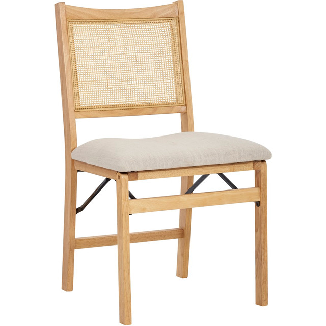 L. POWELL ACQUISITION CORP. ODP2586 Powell Menlo Rattan Cane Folding Chair, Beige/Natural