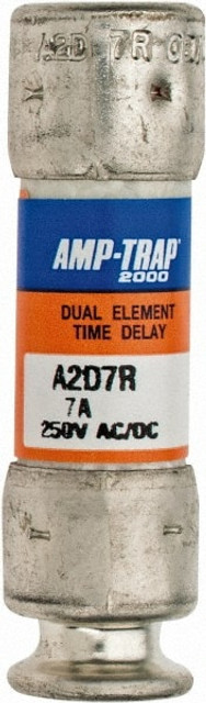 Ferraz Shawmut A2D7R Cylindrical Time Delay Fuse: RK1, 7 A, 51 mm OAL, 14 mm Dia