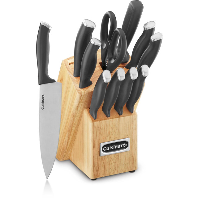 CONAIR CORPORATION Cuisinart C77SSB-12P  Color Pro Collection Cutlery Block Set, Black, Set Of 12 Pieces