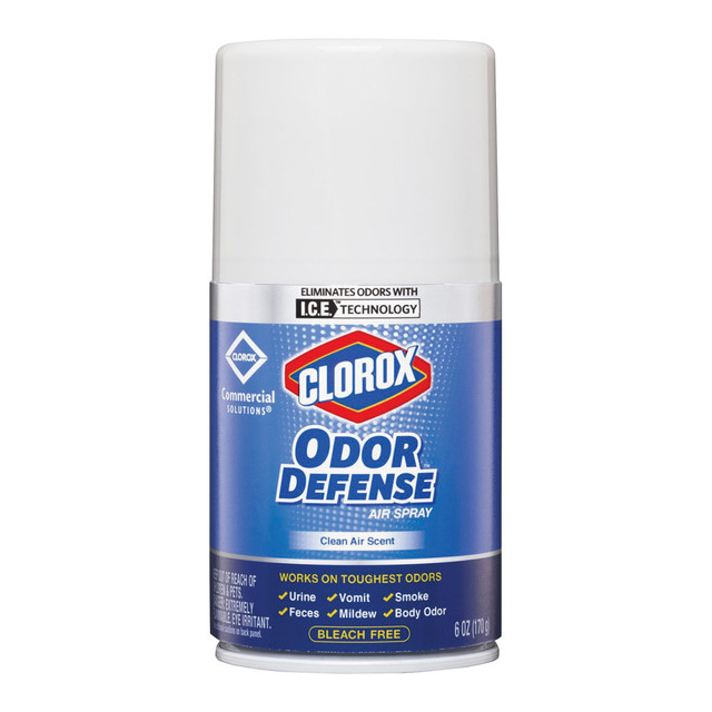 THE CLOROX COMPANY CLO31710 CloroxPro Odor Defense Wall Mount Refill - Aerosol - 6 fl oz (0.2 quart) - Clean Air - 30 Day - 12 / Carton - Odor Neutralizer, Long Lasting, Bleach-free
