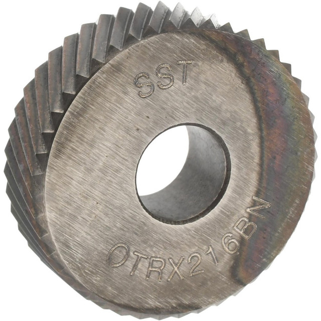 MSC OTRX216BN Beveled Face Knurl Wheel: 1" Dia, 90 ° Tooth Angle, 16 TPI, Diagonal, Cobalt