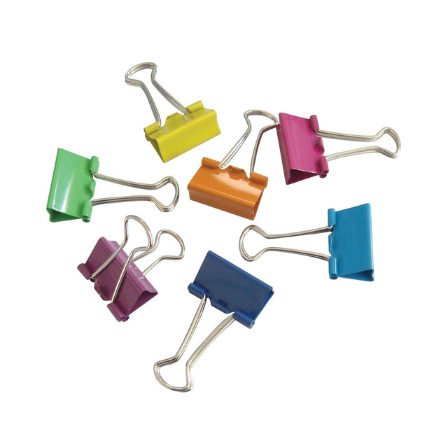 OFFICE DEPOT 1043-12MP_1  Brand Fashion Binder Clips, 1in, Assorted Colors, Pack Of 12