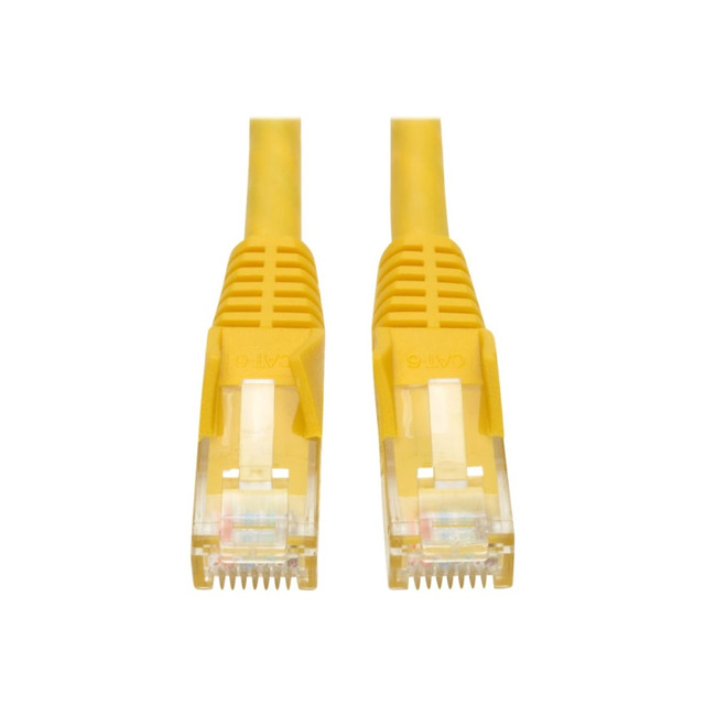 TRIPP LITE N201-001-YW Eaton Tripp Lite Series Cat6 Gigabit Snagless Molded (UTP) Ethernet Cable (RJ45 M/M), PoE, Yellow, 1 ft. (0.31 m) - Patch cable - RJ-45 (M) to RJ-45 (M) - 1 ft - UTP - CAT 6 - molded, snagless, stranded - yellow